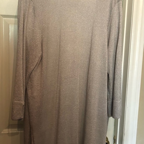 Chico’s Metallic Silver Long Open Cardigan Size 3 (14-16) - Picture 3 of 8